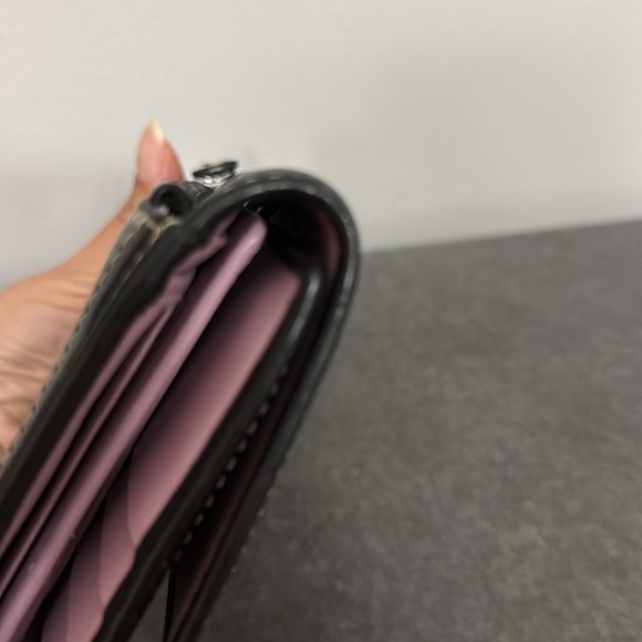 Coach Chelsea Black Leather Credit Card Trifold Long Wallet 100% authentic - Picture 4 of 14